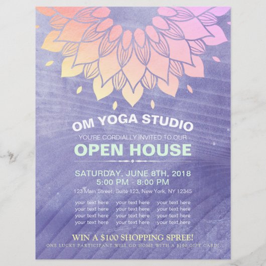 YOGA Studio Open House Gold Foil Mandala Flyer (Voorkant)