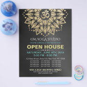 YOGA Studio Open House Gold Mandala Om Symbol Flyer (Enkel)