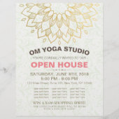 YOGA Studio Open House Goud Folie Mandala Bloemen Flyer (Voorkant)