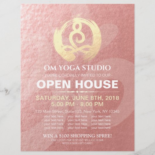 YOGA Studio Open House Meditatie Houding Zen Bord Flyer (Voorkant)