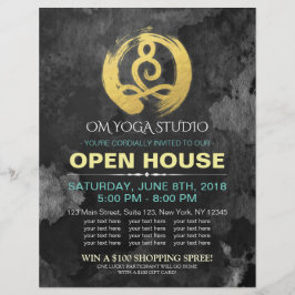 YOGA Studio Open House Meditatie Houding Zen Bord Flyer