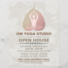 YOGA Studio Open House Meditation Pose Bodhi Leaf Flyer