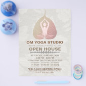 YOGA Studio Open House Meditation Pose Bodhi Leaf Flyer (Enkel)
