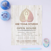 YOGA Studio Open House Meditation Pose Bodhi Leaf Flyer (Enkel)