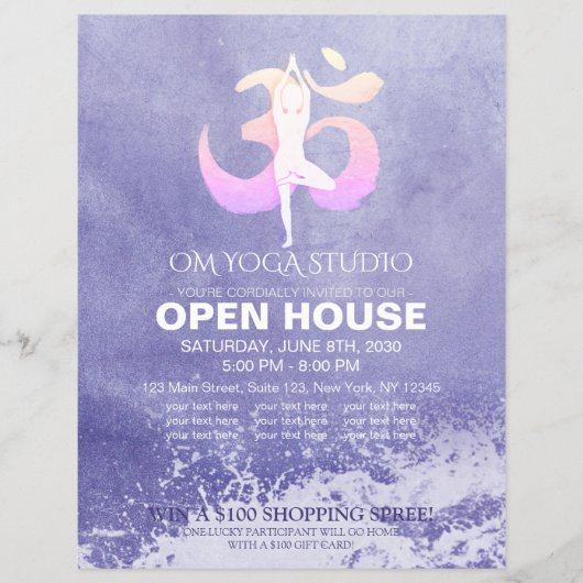 YOGA Studio Open House Meditation Pose Flyer (Voorkant)