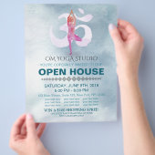 YOGA Studio Open House Meditation Pose & Om Symbol Flyer (Hand)