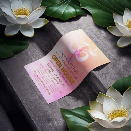 YOGA Studio Open House Meditation Pose & Om Symbol Flyer