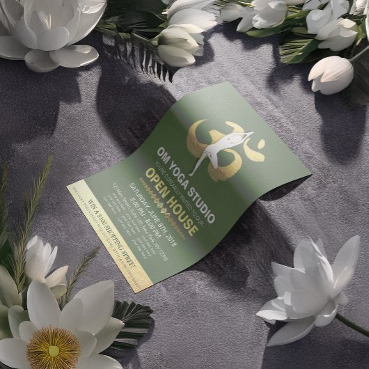 YOGA Studio Open House Meditation Pose & OM-symboo Flyer