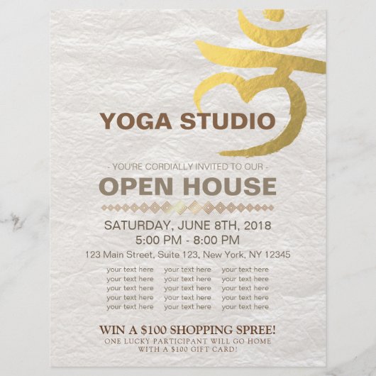 YOGA Studio Open House Meditation Root Chakra Sign Flyer (Voorkant)