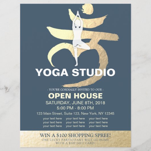 YOGA Studio Open House Meditation Root Chakra Sign Flyer (Voorkant)