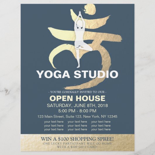 YOGA Studio Open House Meditation Root Chakra Sign Flyer (Voorkant)