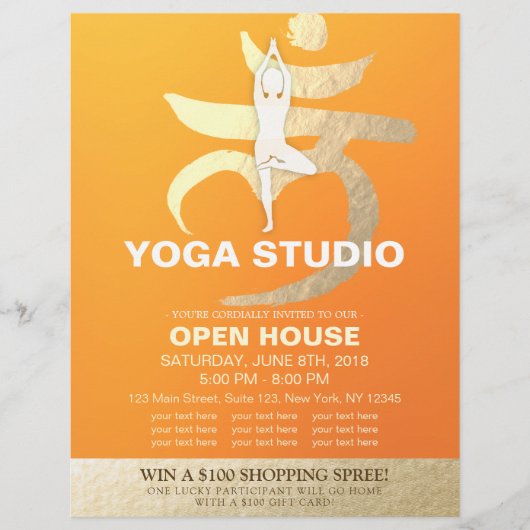 YOGA Studio Open House Meditation Root Chakra Sign Flyer (Voorkant)