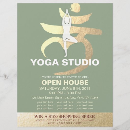 YOGA Studio Open House Meditation Root Chakra Sign Flyer (Voorkant)
