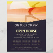 YOGA Studio Open House Sunset Moon Salutation Pose Flyer (Voorkant)