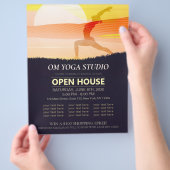 YOGA Studio Open House Sunset Moon Salutation Pose Flyer (Hand)
