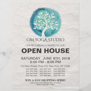 YOGA Studio Open House-Waterverf Flyer