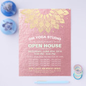 YOGA Studio Open Huis Goud Folie Mandala Bloemen F Flyer (Enkel)