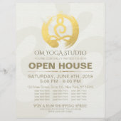 YOGA Studio Open Huis Meditatie Houding Zen Bord Flyer (Voorkant)