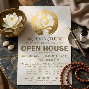 YOGA Studio Open Huis Meditatie Houding Zen Bord Flyer