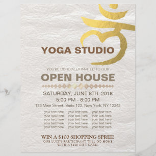 YOGA Studio Open Huis Meditatie Wortel Chakra Bord Flyer