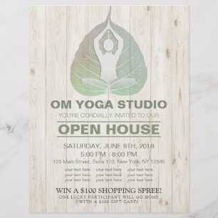 YOGA Studio Open Huis Meditatiehouding Bodhi Blaad Flyer
