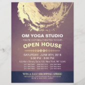 YOGA Studio Open Huis Paars Goud Folie ZEN Symbool Flyer (Voorkant)