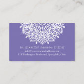 Yoga Studio Paars Mandala minimalist Visitekaartje (Achterkant)