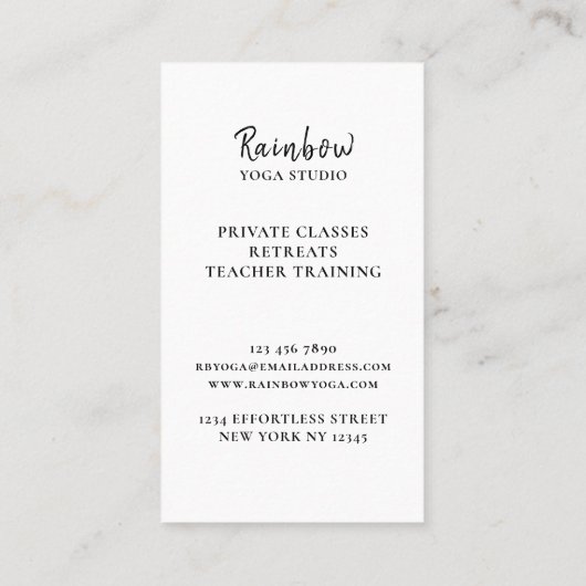 Yoga Studio Paars Visitekaartje (Achterkant)
