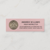Yoga Studio-pictogram | Roze lederen textiel Mini Visitekaartje (Voorkant)