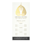 YOGA Studio-prijslijst Meditation Pose Bodhi Leaf Reclamekaart (Voorkant)
