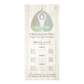 YOGA Studio-prijslijst Meditation Pose Bodhi Leaf Reclamekaart (Voorkant)