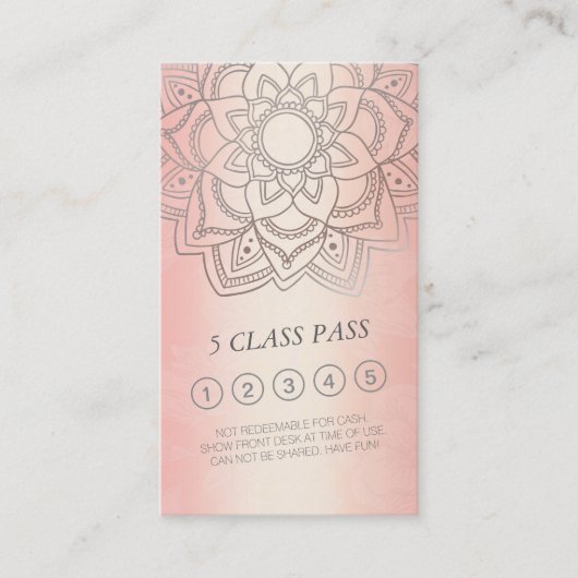 Yoga Studio Roos Gold Mandala Class Pass Loyalty (Voorkant)