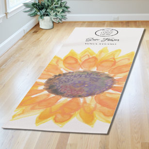 Yoga Studio Round Logo Sunflower Yogamat