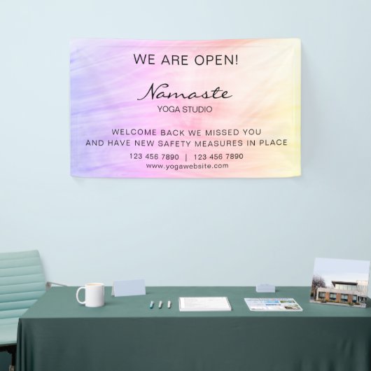 Yoga Studio Roze  heropenen Spandoek (Beurs)