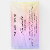 Yoga Studio Roze  heropenen Spandoek (Verticaal)