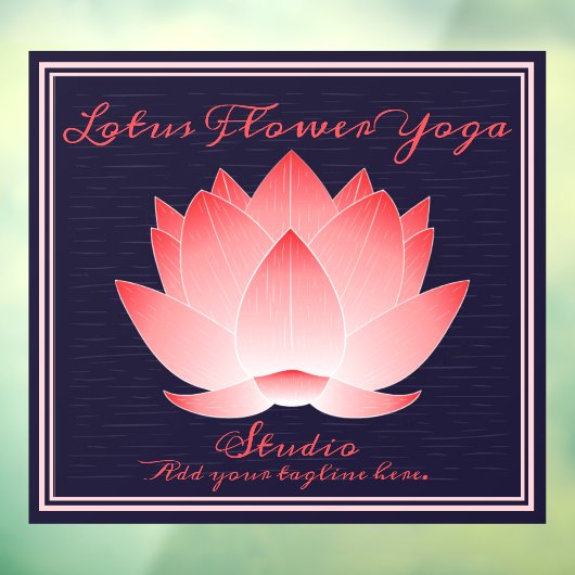 Yoga Studio roze Lotus Flower personaliseren Raamsticker (Vel 3)