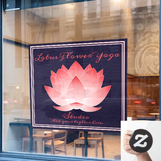 Yoga Studio roze Lotus Flower personaliseren Raamsticker (Cafe Raam)
