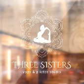 Yoga Studio Simple Mandala Professional White Raamsticker (Vel 2)