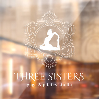Yoga Studio Simple Mandala Professional White Raamsticker