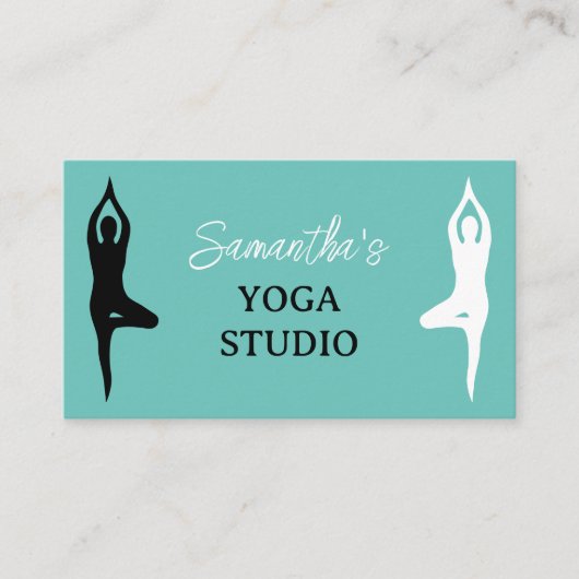 Yoga Studio-sjabloon voor visitekaartjes met pose  (Voorkant)