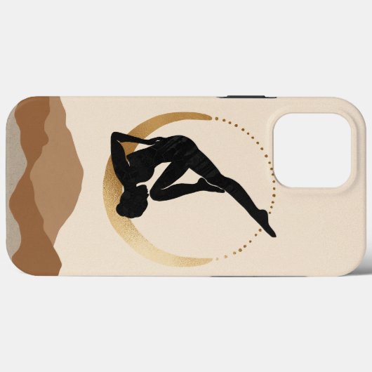 Yoga studio stelt gouden maan moderne abstracte Case-Mate iPhone case (Achterkant (horizontaal))