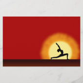 Yoga Studio Sunrise Warrior Pose Silhouette Flyers (Voorkant)