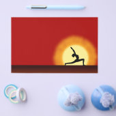 Yoga Studio Sunrise Warrior Pose Silhouette Flyers (Enkel)