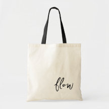 Yoga Studio Tote Bag Flow Script Zwarte Canvas