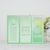 Yoga Studio Tri-Fold Brochure Lotus Floral Mandala (Staand voorkant)