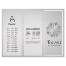 Yoga Studio Tri-Fold Brochure Lotus Floral Mandala