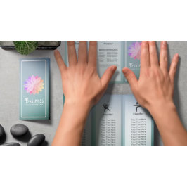 Yoga Studio Tri-Fold Brochure Lotus Floral Mandala