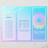 Yoga Studio Tri-Fold Brochure Lotus Floral Mandala (Voorkant)