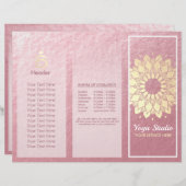 Yoga Studio Tri-Fold Brochure Lotus Floral Mandala (Voorkant / Achterkant)