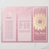 Yoga Studio Tri-Fold Brochure Lotus Floral Mandala (Voorkant)
